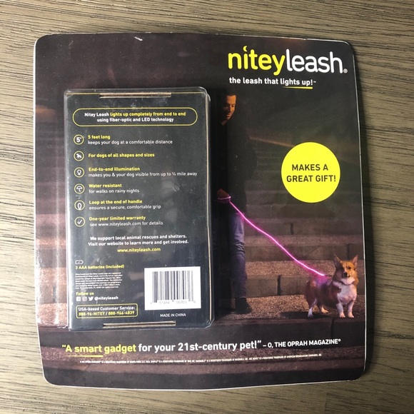 NITEY LEASH • 5ft light up dog leash • NIB - Picture 5 of 9